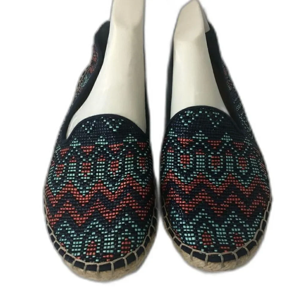 DOLCE VITA Sneakers Women's Size 8 Navy Ottie Espadrille Shoes Beaded Slip On